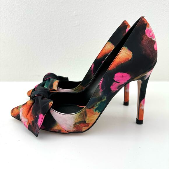 Ted Baker Ryoh Black Art Print 100Mm Bow Court Shoes Women's 6 (36) NEW - Picture 6 of 8